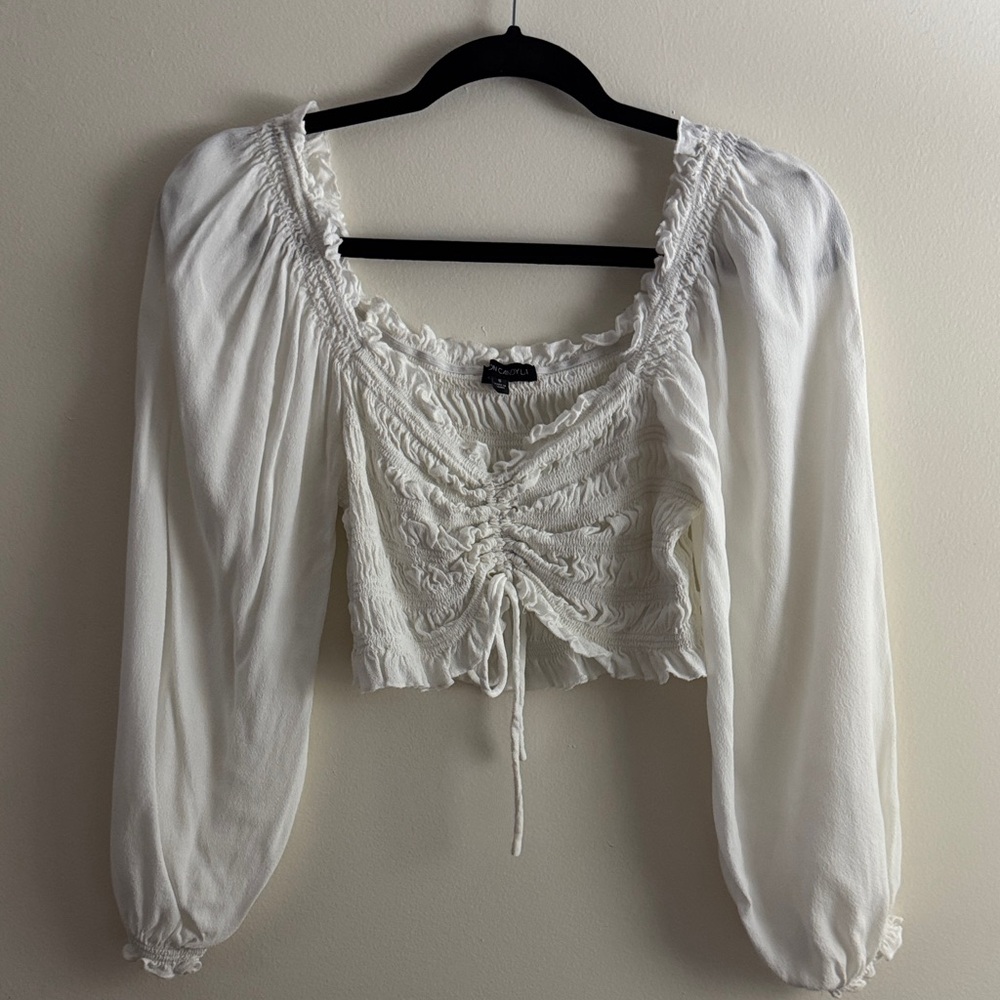 Cotton Candy Cream Ruched Blouse